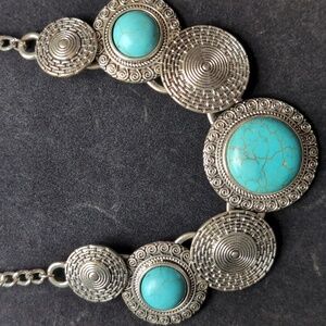Erica Lyons Silver and Blue Statement Necklace